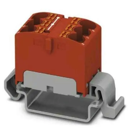 Produktfoto 1 von Phoenix Contact Verteilerblock 6-polig / 800V 32A, Polyamid Rot, IP20
