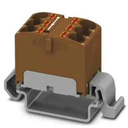 Produktfoto 1 von Phoenix Contact Verteilerblock 6-polig / 800V 32A, Polyamid Braun, IP20