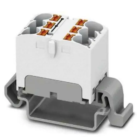 Produktfoto 1 von Phoenix Contact Verteilerblock 6-polig / 800V 32A, Polyamid Weiß, IP20