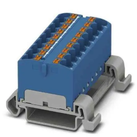 Produktfoto 1 von Phoenix Contact Verteilerblock 18-polig / 800V 32A, Polyamid Blau, IP20