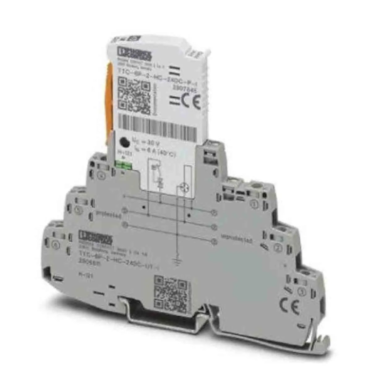 Produktfoto 1 von Phoenix Contact, Überspannungsschutz, 2-phasig 5 kA DIN-Hutschiene Isolated Signal Circuits