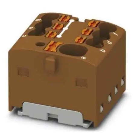 Produktfoto 1 von Phoenix Contact Verteilerblock 7-polig / 450V 17.5A, Polyamid Braun, IP20