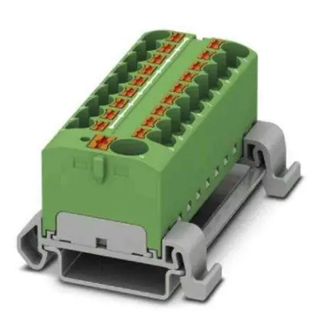 Produktfoto 1 von Phoenix Contact Verteilerblock 19-polig / 800V 32A, Polyamid Grün, IP20