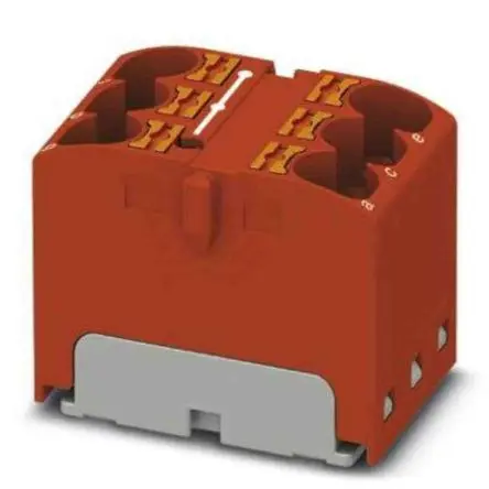 Produktfoto 1 von Phoenix Contact Verteilerblock 6-polig / 630V 32A, Polyamid Rot, IP20
