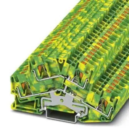 Produktfoto 1 von Phoenix Contact PTTBS Schutzleiterklemme 2 Grün, Gelb, 0.2mm², 6 mm², 800V Einsteck-Anschluss IECEx/ATEX