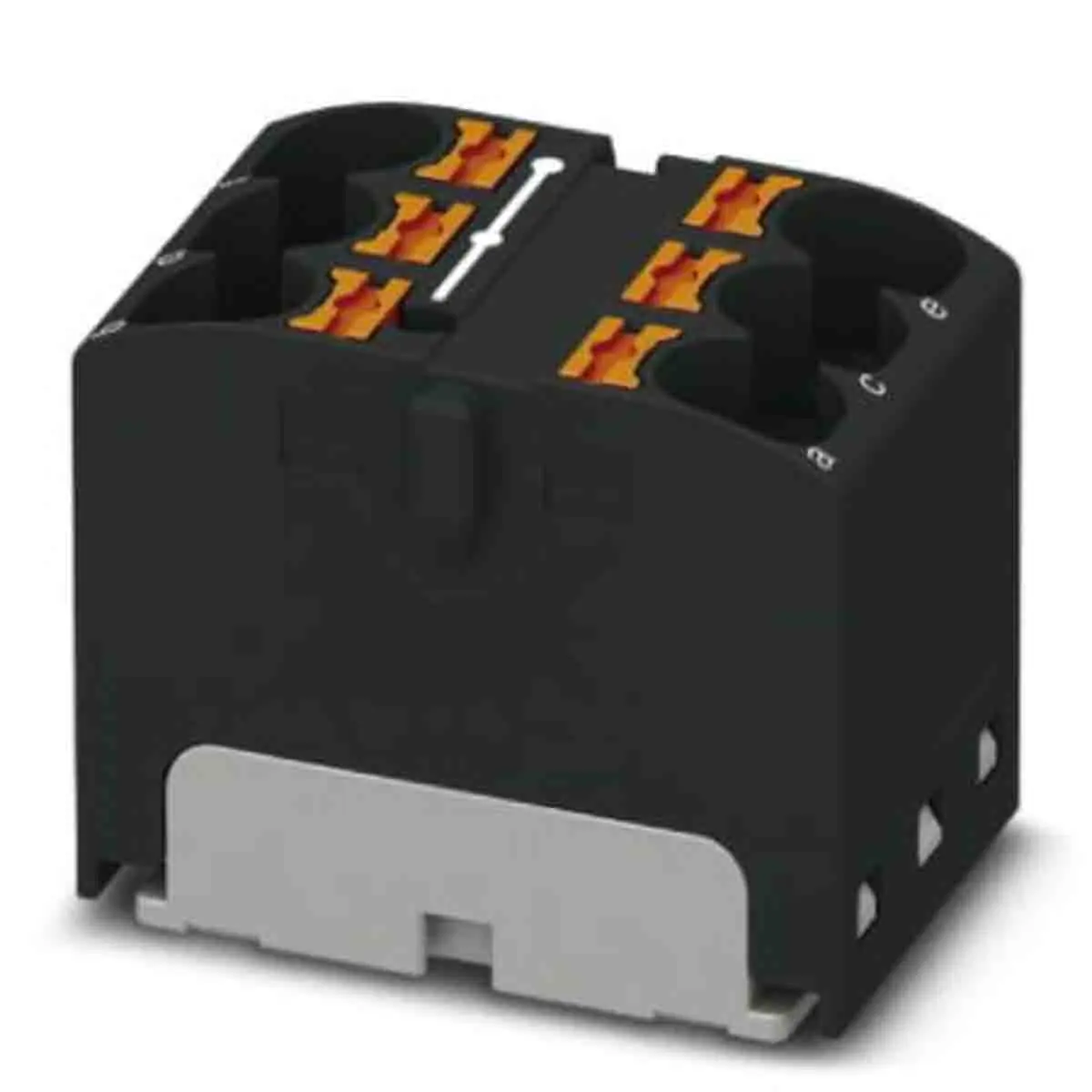 Produktfoto 1 von Phoenix Contact Verteilerblock 6-polig / 630 V 32A, Polyamid Schwarz, IP20