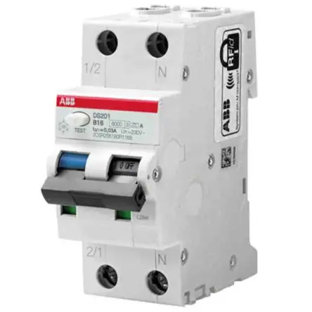 ABB System Pro M Compact DS201 FI/LS-Schalter (RCBO) 6A, 2-polig Typ B, Empfindlichkeit 30 mA