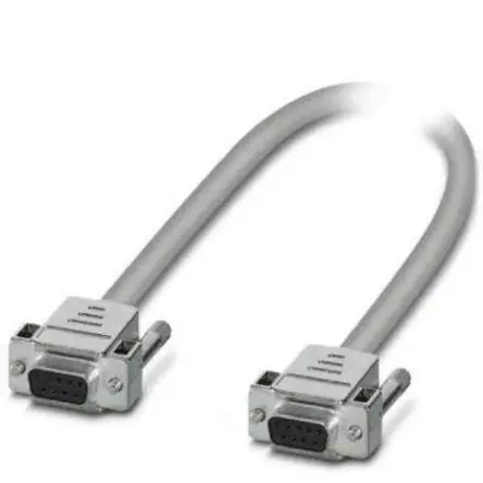 Produktfoto 1 von Phoenix Contact D9SUB Serielles Kabel / D-Sub, 9-polig Buchse / DB9 Buchse, 1 m Halbsteifes Polyvinylchlorid, Grau, EAC,