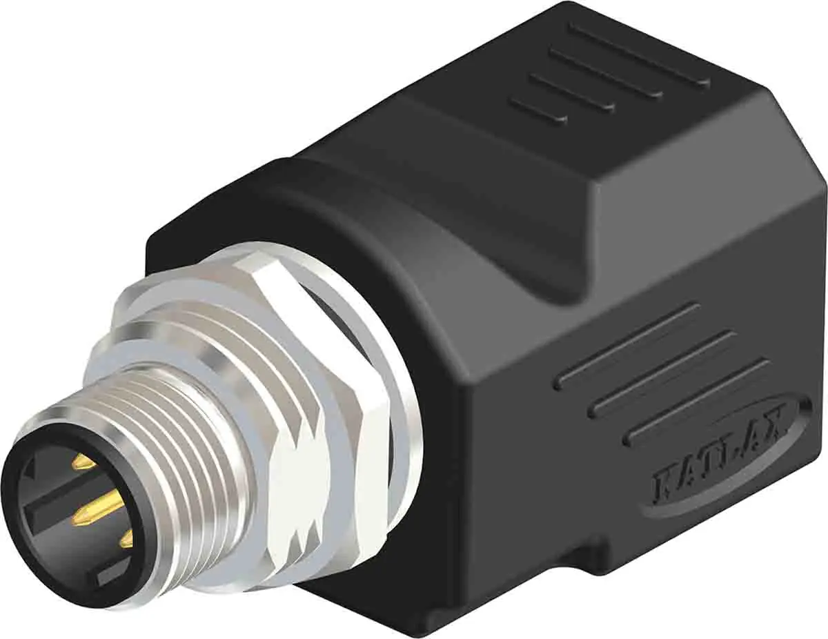 Produktfoto 1 von RS PRO, gewinkelt Rundsteckverbinder Adapter 1 M12, IP20, IP40 1 Buchse