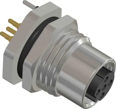 Produktfoto 1 von RS PRO CPF12 19 mm M12 Rundsteckverbinder Buchse 4-polig Buchse 4A Hinten IP67