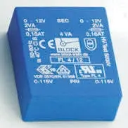 Produktfoto 1 von Block Printtrafo, Trafo 115 V ac, 230 V ac / 24 V ac 2  Ausg. 53 mm x 19.6 mm x 44 mm 0.98 kg Stift