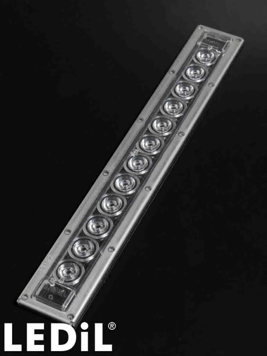 Produktfoto 1 von Ledil VIOLET-12X1 LED Linse 12-LEDs Rechteck aus Silikon, Klar 20°