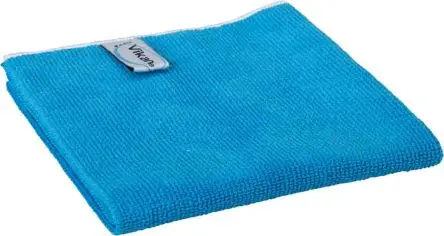 Produktfoto 1 von Vikan Basic Microfibre Cloth Lappen für Allgemeine Reinigung Mikrofaser Rahmenklemme Trocken/nass 5 pro Paket Stk. Blau,