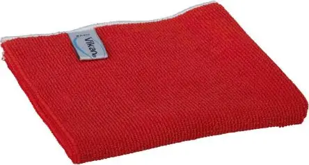 Produktfoto 1 von Vikan Basic Microfibre Cloth Lappen für Allgemeine Reinigung Mikrofaser Rahmenklemme Trocken/nass 5 pro Paket Stk. Rot,