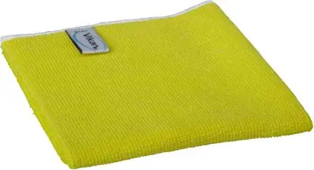 Produktfoto 1 von Vikan Basic Microfibre Cloth Lappen für Allgemeine Reinigung Mikrofaser Rahmenklemme Trocken/nass 5 pro Paket Stk. Gelb,