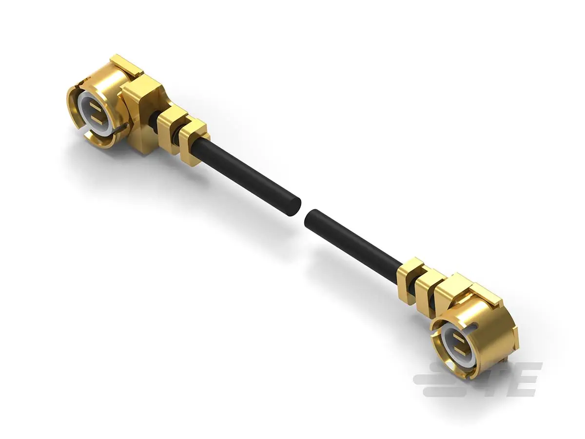 Produktfoto 1 von TE Connectivity UMCC RF Koaxialkabel, Abgeschlossen, 50 Ω, 100 mm, Aussen ø 0.8 mm Außen-ø , Schwarz