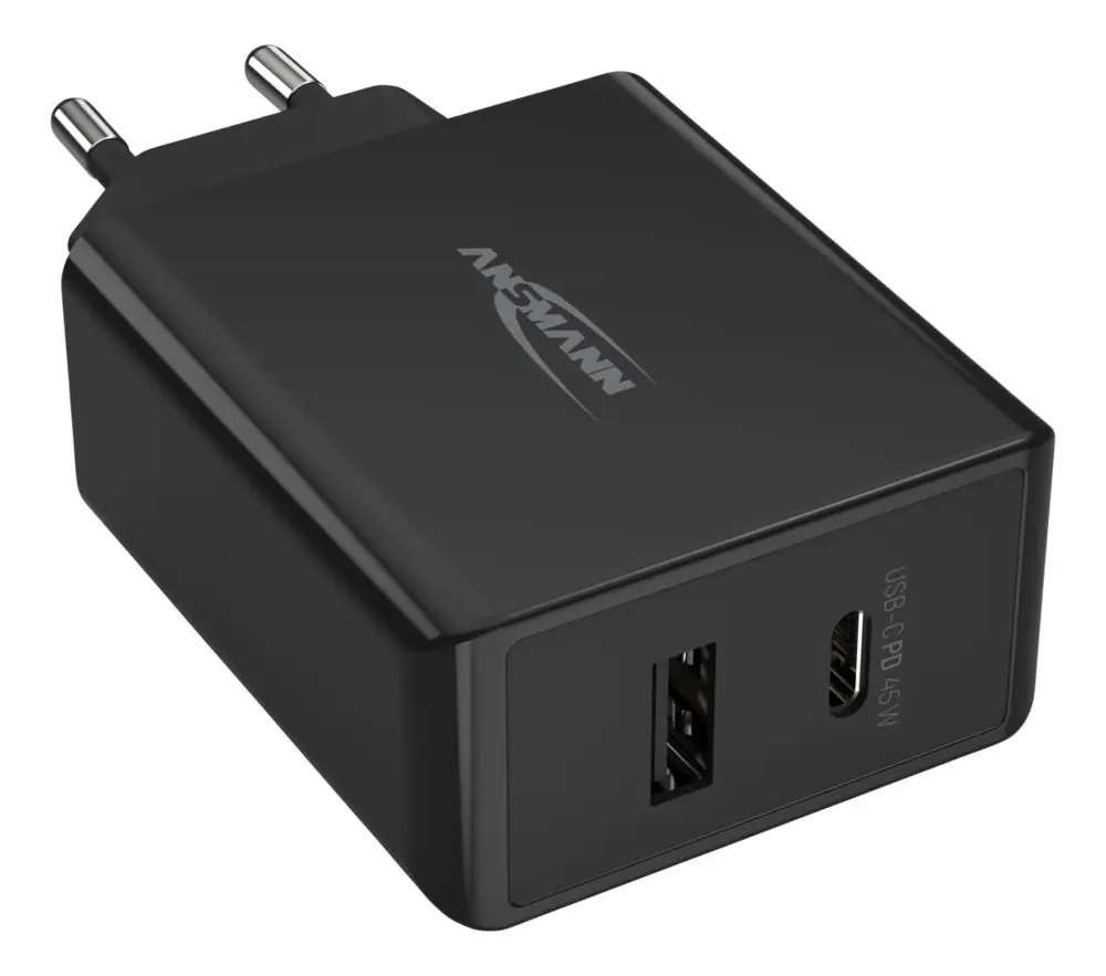 Produktfoto 1 von Ansmann HC245PD 2-Kanal Steckernetzteil AC/DC-Adapter 45W, 110 → 240V ac, 5 → 20 V dc / 2.4 → 3A