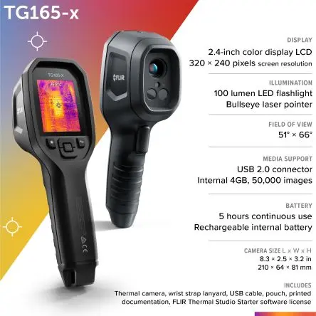 Produktfoto 1 von FLIR TG165 Wärmebildkamera, 300 °C
