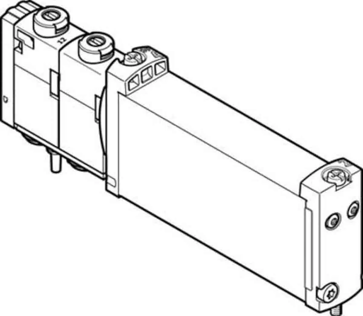 Produktfoto 1 von Festo VUVG 573480 Magnetventil 2x3/2 Closed, Monostable Verteiler, Elektrisch-betätigt