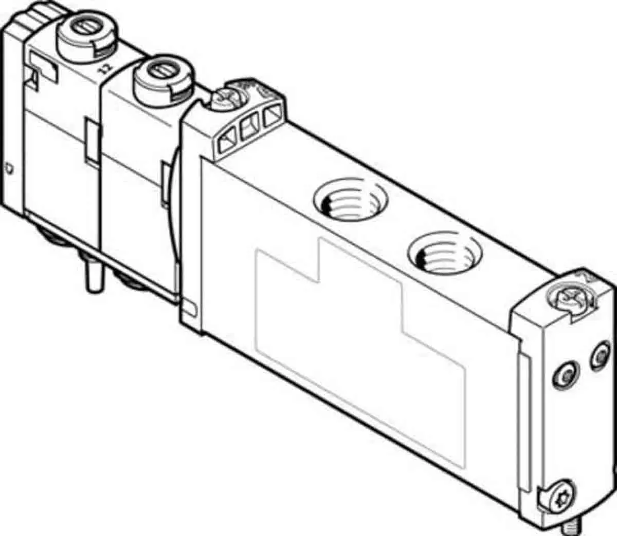 Produktfoto 1 von Festo VUVG 573472 Magnetventil 5/2 Bistable Verteiler G1/8, Elektrisch-betätigt