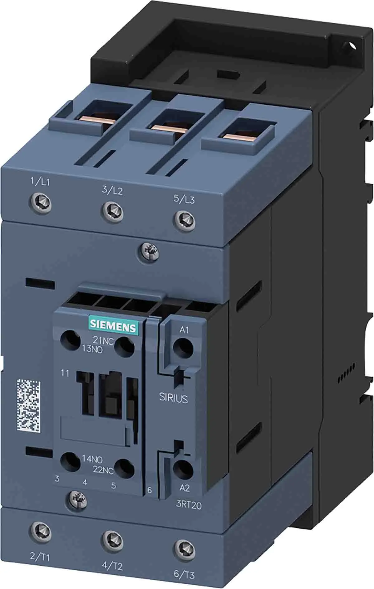 Produktfoto 1 von Siemens 3RT2 Schütz 20/33 V ac/dc-Spule, 3-polig, 1000V / 115 A 33 V ac/dc 55 kW 1 Schließer/1 Öffner Motorsteuerung