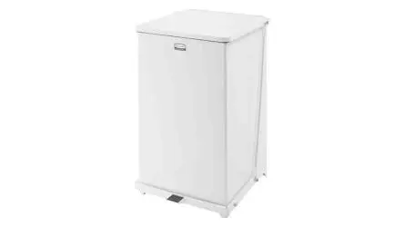 Rubbermaid Commercial Products Defenders Galvanisierter Stahl Mülleimer 95L Weiß mit Pedal T 685.8 mm H. 414 mm B. 414mm
