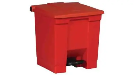 Produktfoto 1 von Rubbermaid Commercial Products Legacy Step-On Kunststoff Mülleimer 30L Rot mit Pedal T 435.1 mm H. 435.1 mm B. 412.8mm