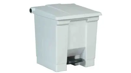 Produktfoto 1 von Rubbermaid Commercial Products Legacy Step-On Kunststoff Mülleimer 30L Weiß mit Pedal T 435.1 mm H. 435.1 mm B. 412.8mm