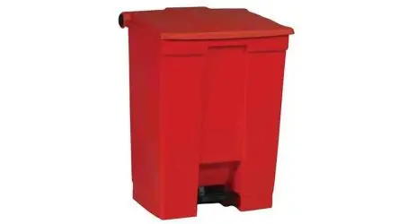 Rubbermaid Commercial Products Legacy Step-On Kunststoff Mülleimer 68L Rot mit Pedal T 673.1 mm H. 673.1 mm B. 501.7mm