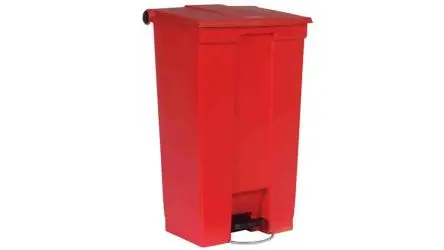 Produktfoto 1 von Rubbermaid Commercial Products Legacy Step-On Kunststoff Mülleimer 87L Rot mit Pedal T 828.8 mm H. 828.8 mm B. 501.7mm