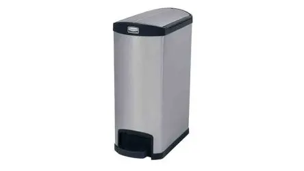 Produktfoto 1 von Rubbermaid Commercial Products Slim Jim Galvanisierter Stahl Mülleimer 50L Schwarz mit Pedal T 732.8 mm H. 732.8 mm B.