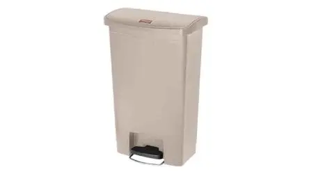 Produktfoto 1 von Rubbermaid Commercial Products Slim Jim Harz Mülleimer 30L Beige mit Pedal T 535.9 mm H. 536.4 mm B. 289.1mm Deckel