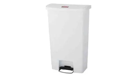 Produktfoto 1 von Rubbermaid Commercial Products Slim Jim Harz Mülleimer 68L Weiß mit Pedal T 802.6 mm H. 809.8 mm B. 330.2mm Deckel