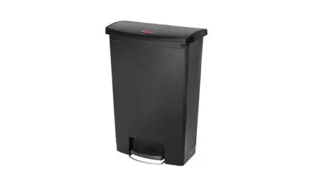 Produktfoto 1 von Rubbermaid Commercial Products Slim Jim Harz Mülleimer 90L Schwarz mit Pedal T 825.5 mm H. 825.5 mm B. 352.8mm Deckel
