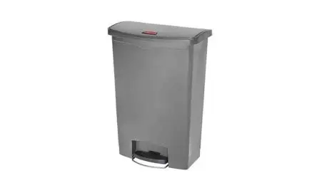 Produktfoto 1 von Rubbermaid Commercial Products Slim Jim Harz Mülleimer 90L Grau mit Pedal T 825.5 mm H. 825.5 mm B. 352.8mm Deckel