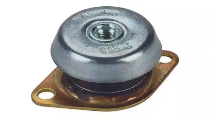 Produktfoto 1 von Trelleborg Novibra Naturgummi Rund Gummipuffer Bohrung 12 mm M12 105 kg, Ø 63 mm x 35 mm, 63