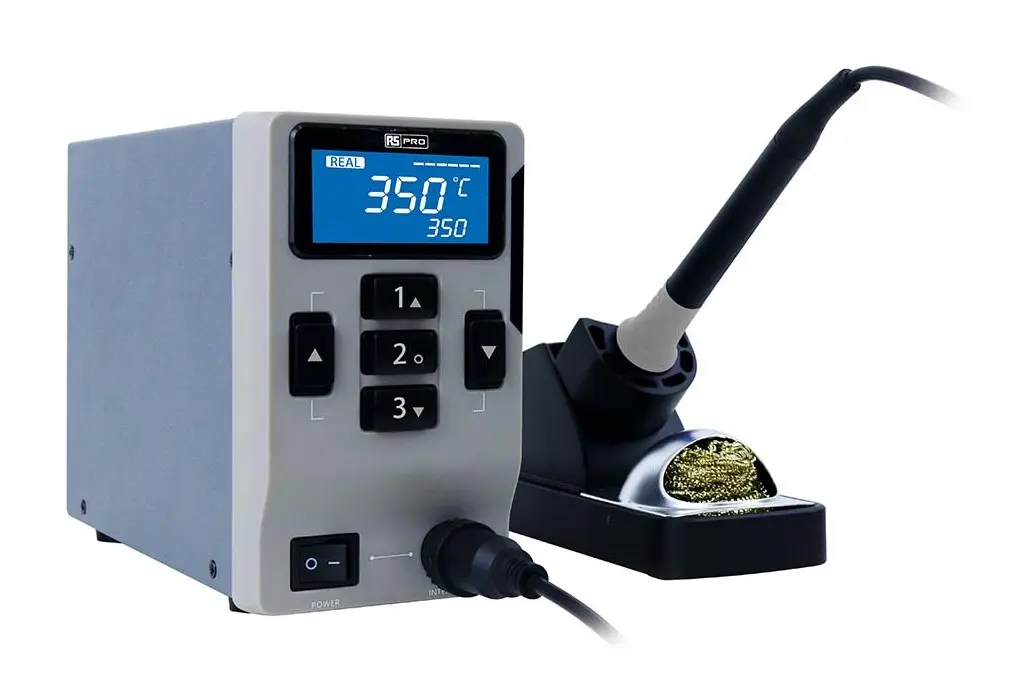 Produktfoto 1 von RS PRO Lötstation, Typ C - Eurostecker, Typ G - UK 3-polig Löten 65W / 230V bis 450°C LCD