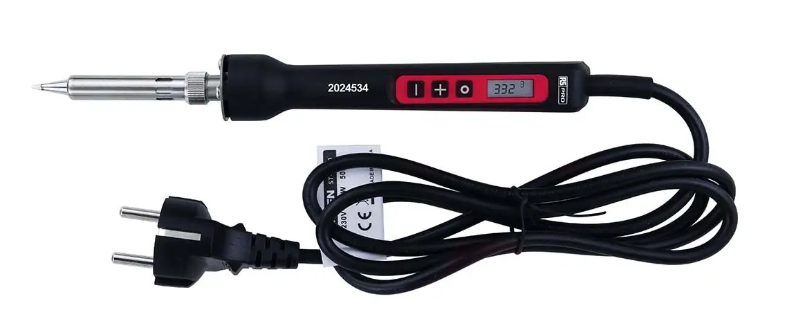 Produktfoto 1 von RS PRO Netz Lötkolben 230V / 65W Typ F - Schutzkontakt-Stecker mit UK-Adapter