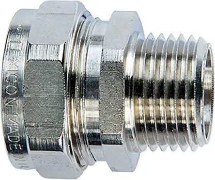 Produktfoto 1 von Flexicon FSS-C Messing Kabelrohr Befestigung Kabelrohr M20 20 mm Silber Nickel-Finish IP68