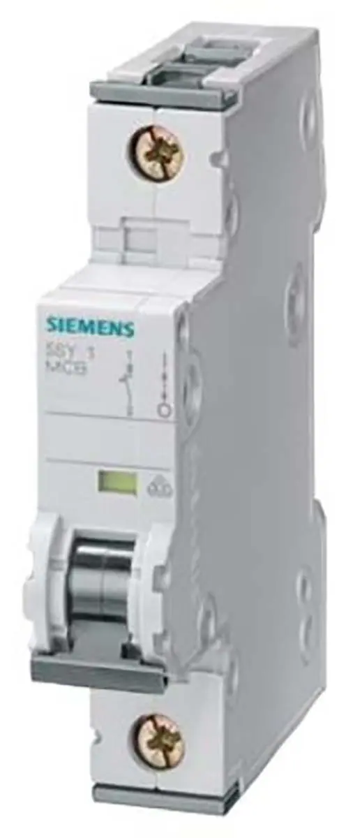 Produktfoto 1 von Siemens 5SY5 Miniaturüberlastschalter Typ B, Pol 1-polig 6 A 400 V ac, Abschaltvermögen 10 kA SENTRON