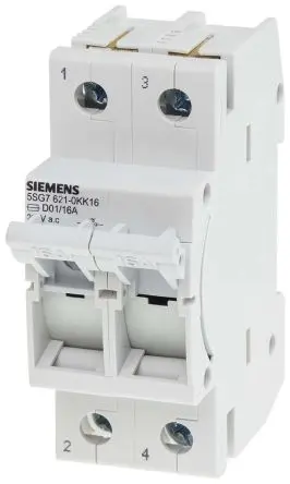 Produktfoto 1 von Siemens 5SG Sicherungsschalter-Trennschalter / 2-polig 16 A 16A Umschlossen, D01 Sicherungsgröße