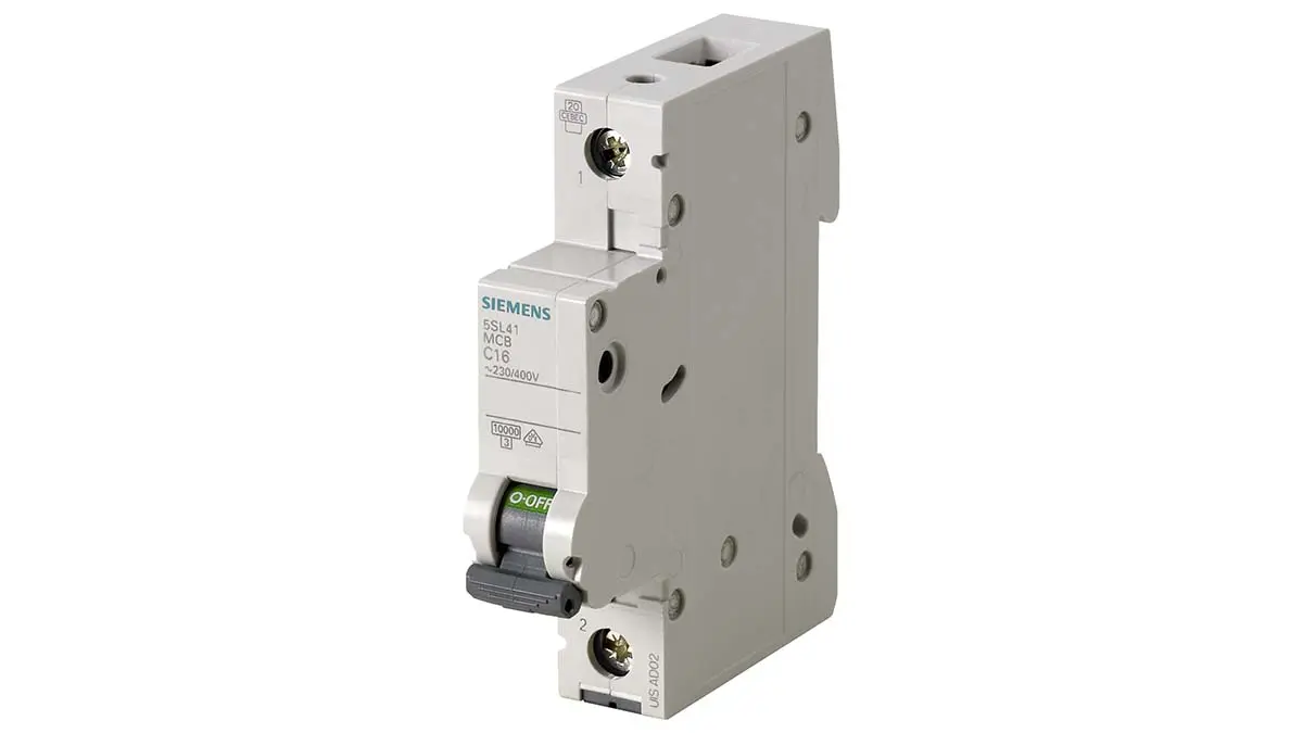 Produktfoto 1 von Siemens 5SL4 Miniaturüberlastschalter Typ C, Pol 1-polig 10 A 400 V ac, Abschaltvermögen 10 kA SENTRON 72 V dc