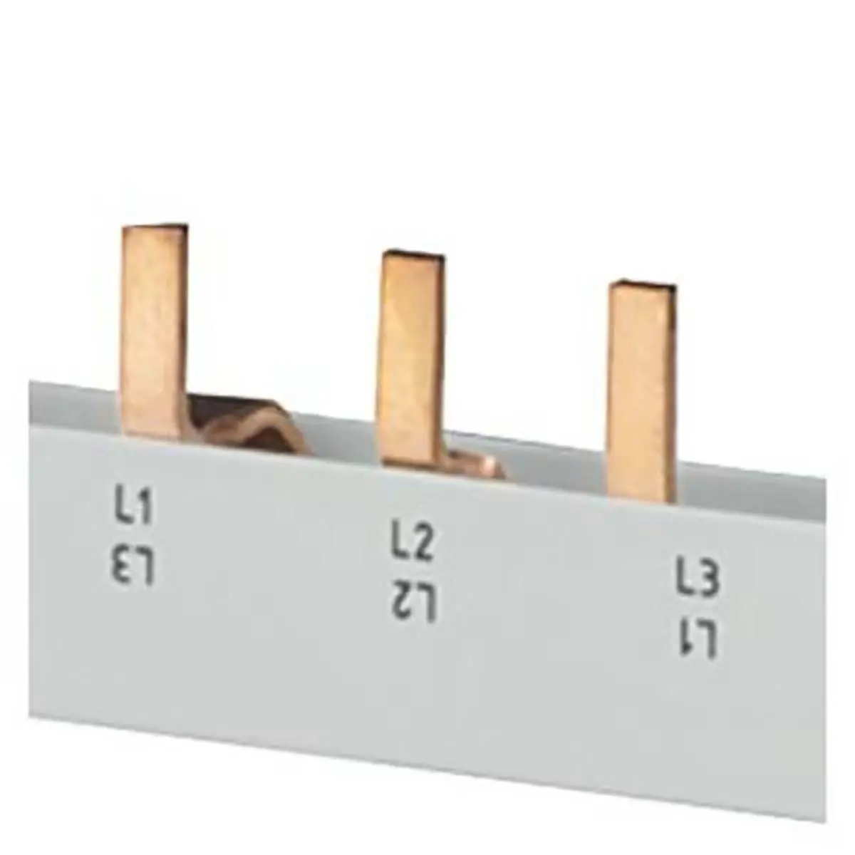 Produktfoto 1 von Siemens, 5ST Reihe Stromschiene, 3 -phasig 63 A, Kupfer, 17.8 mm Raster, SENTRON Reihe