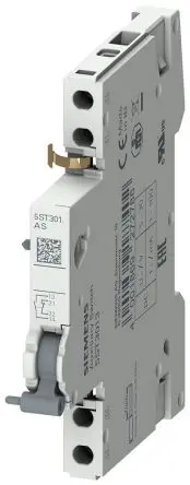 Produktfoto 1 von Siemens 5ST3 Hilfskontakt 2-polig DIN-Hutschiene, 1 Schließer/1 Öffner mit Schraube Anschluss, 50V
