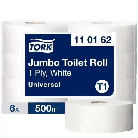 Tork Toilettenpapier 2500-Blatt, 6 x Rollen 500 m Tork Jumbo Premium Jumbo
