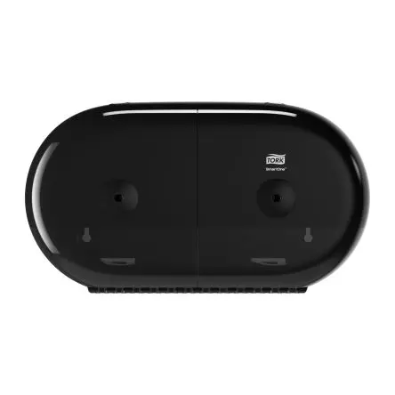 Produktfoto 1 von Tork Kunststoff Toilettenpapierhalter Doppelt, Schwarz, 156 mm x 221 mm x 398mm Wandhalterung