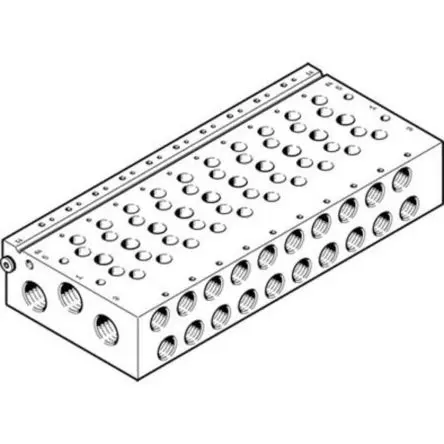 Produktfoto 1 von Festo Serie VABM 574467 Geschmiedete Aluminiumlegierung Verteilerleiste 2-Stationen Anschluss G