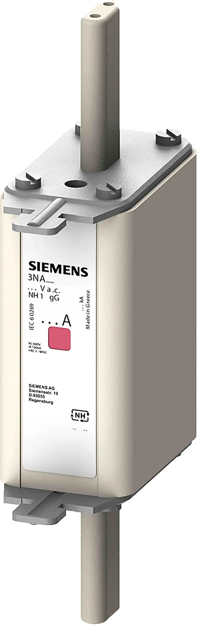 Produktfoto 1 von Siemens Sicherungseinsatz NH1, 500V ac / 63A F, gG IEC 60269