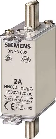 Produktfoto 1 von Siemens 3NA Sicherungseinsatz NH000, 400V ac / 125A F, gG No