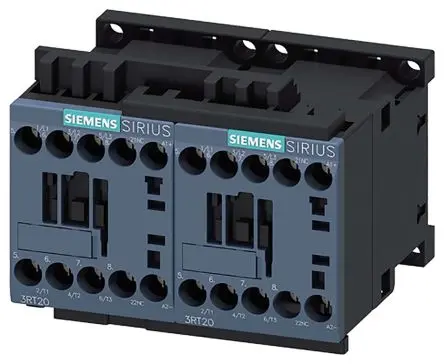 Produktfoto 1 von Siemens 3RA23 Wendeschütz 24V dc-Spule, 3-polig, 400V ac / 12 A 24V dc 5.5 kW 3 Schließer Motorsteuerung, Umkehrend